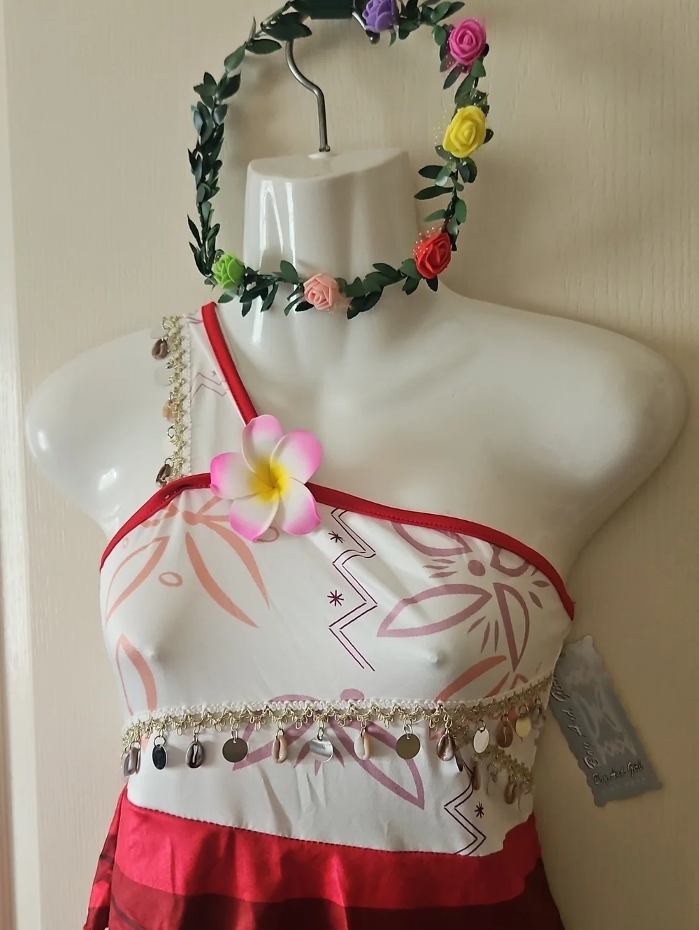 Halloween Costume Kids Moana  Disney Girl Or Boy Size 8/10 Red White